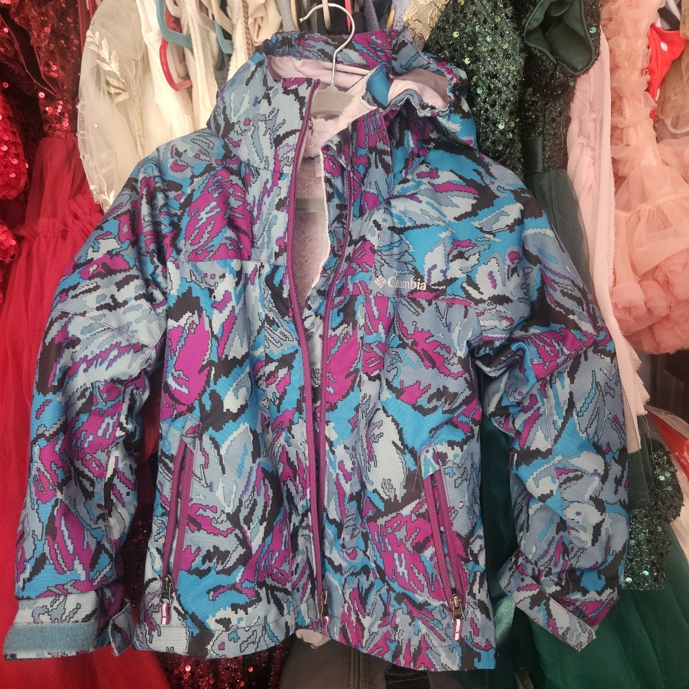 Columbia Girls Bugaboo II Winter Coat Ski Jacket with Fleece Liner Size S (6-6X)